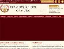 Tablet Screenshot of kramersmusic.com